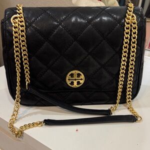 Black Quilted Leather Shoulder Bag
